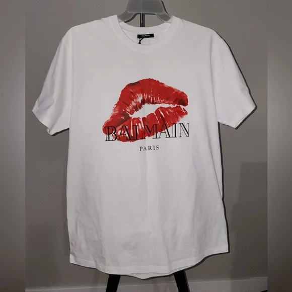 BALMAIN Kiss Printed Logo Relaxed T-Shirt - Picture 6 of 9